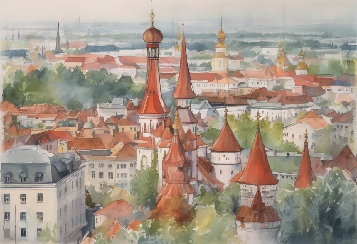 Watercolor painting based depiction of The Supreme Soviet of the Estonian SSR declares that Estonia is 'sovereign' but stops short of declaring independence. (1988)