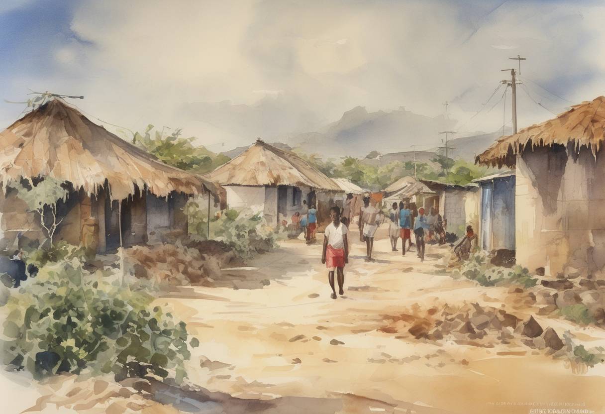Watercolor painting based depiction of Cape Verde gained independence from Portugal after a long struggle for decolonization. (1975)
