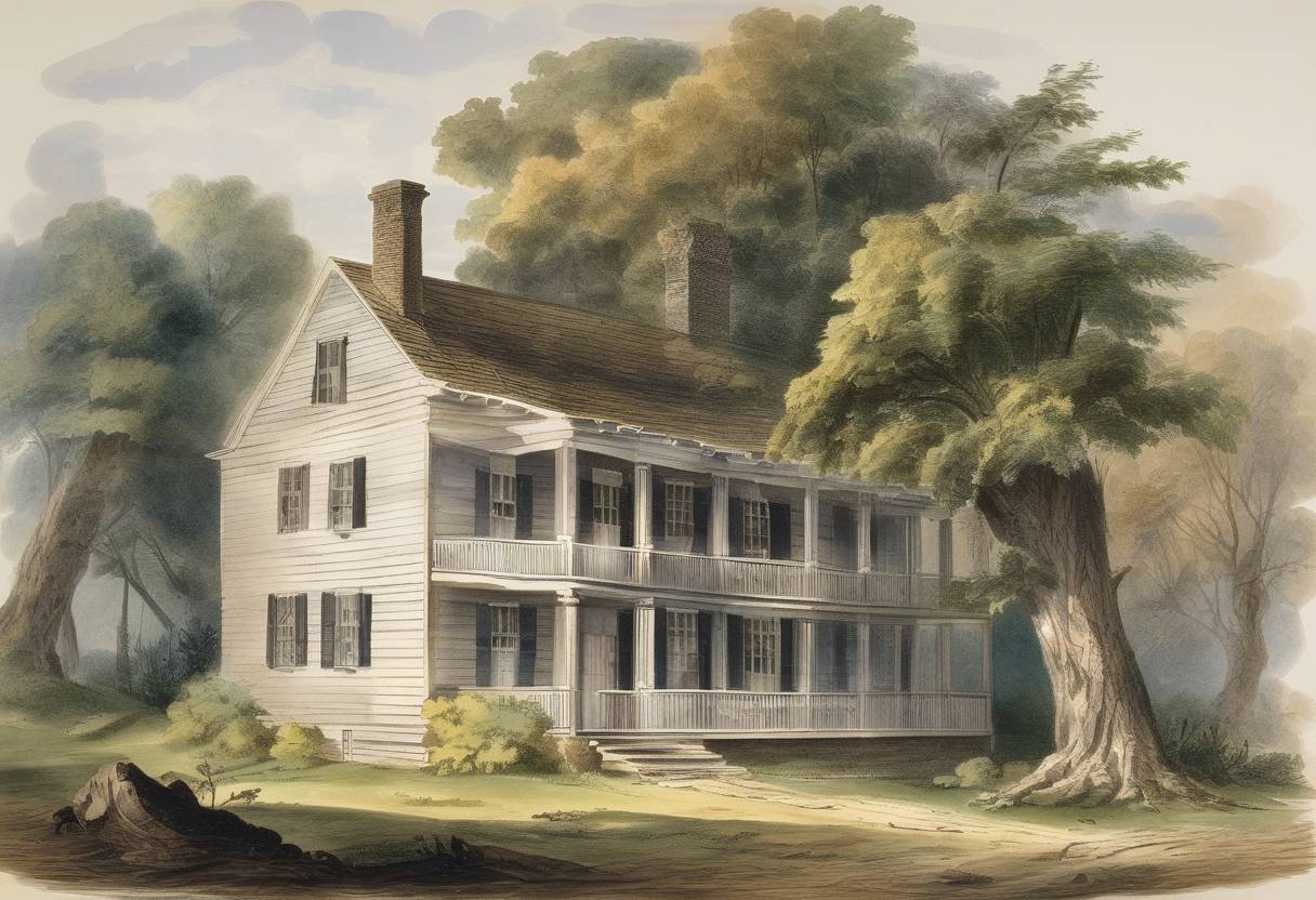 Watercolor painting based depiction of Harriet Beecher Stowe's novel 'Uncle Tom's Cabin' was published, becoming a significant anti-slavery work that fueled abolitionist movements in the United States. (1852)