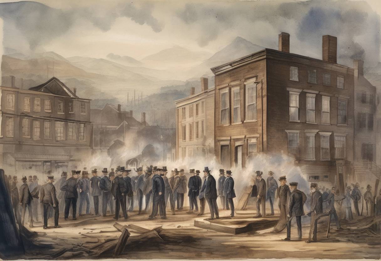 Watercolor painting based depiction of Militant abolitionist John Brown was executed for his role in the raid on Harpers Ferry. (1859)