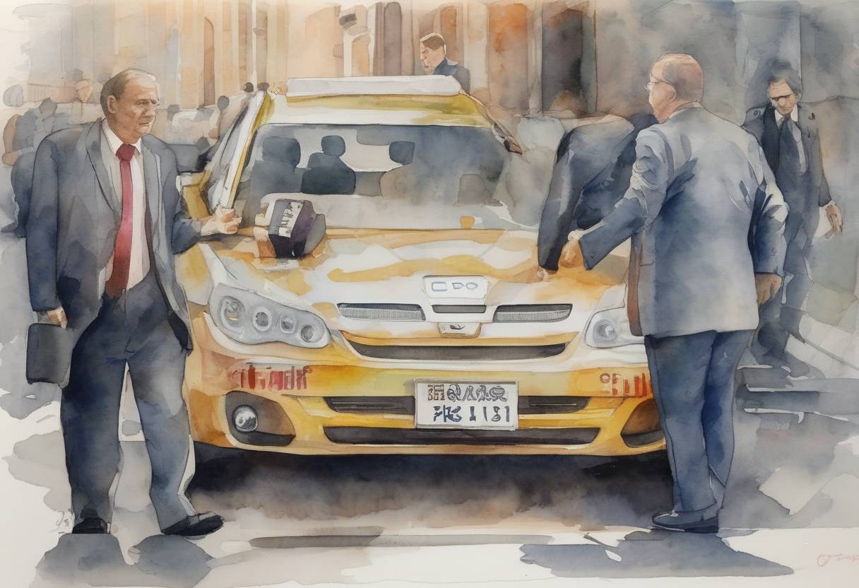Watercolor painting based depiction of The FIFA corruption scandal saw the arrest of several top officials in Zurich, Switzerland, as part of a U.S. investigation into corruption within the organization. (2015)
