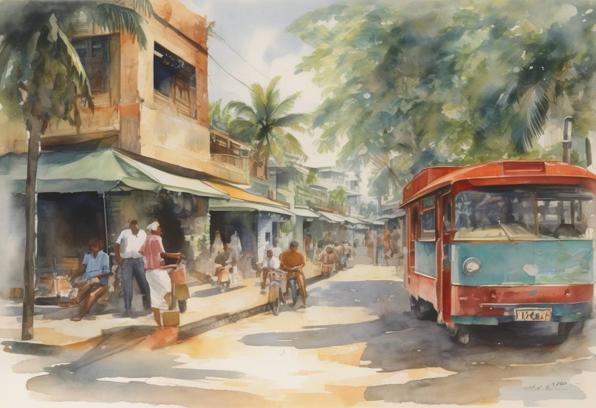 Watercolor painting based depiction of The Maldives gained independence from the United Kingdom. (1965)