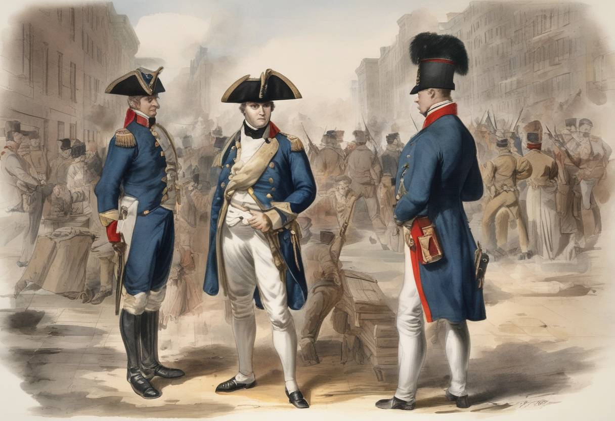 Watercolor painting based depiction of The U.S. Department of War was established, later becoming the Department of Defense, marking a significant step in organizing the United States' military forces. (1789)