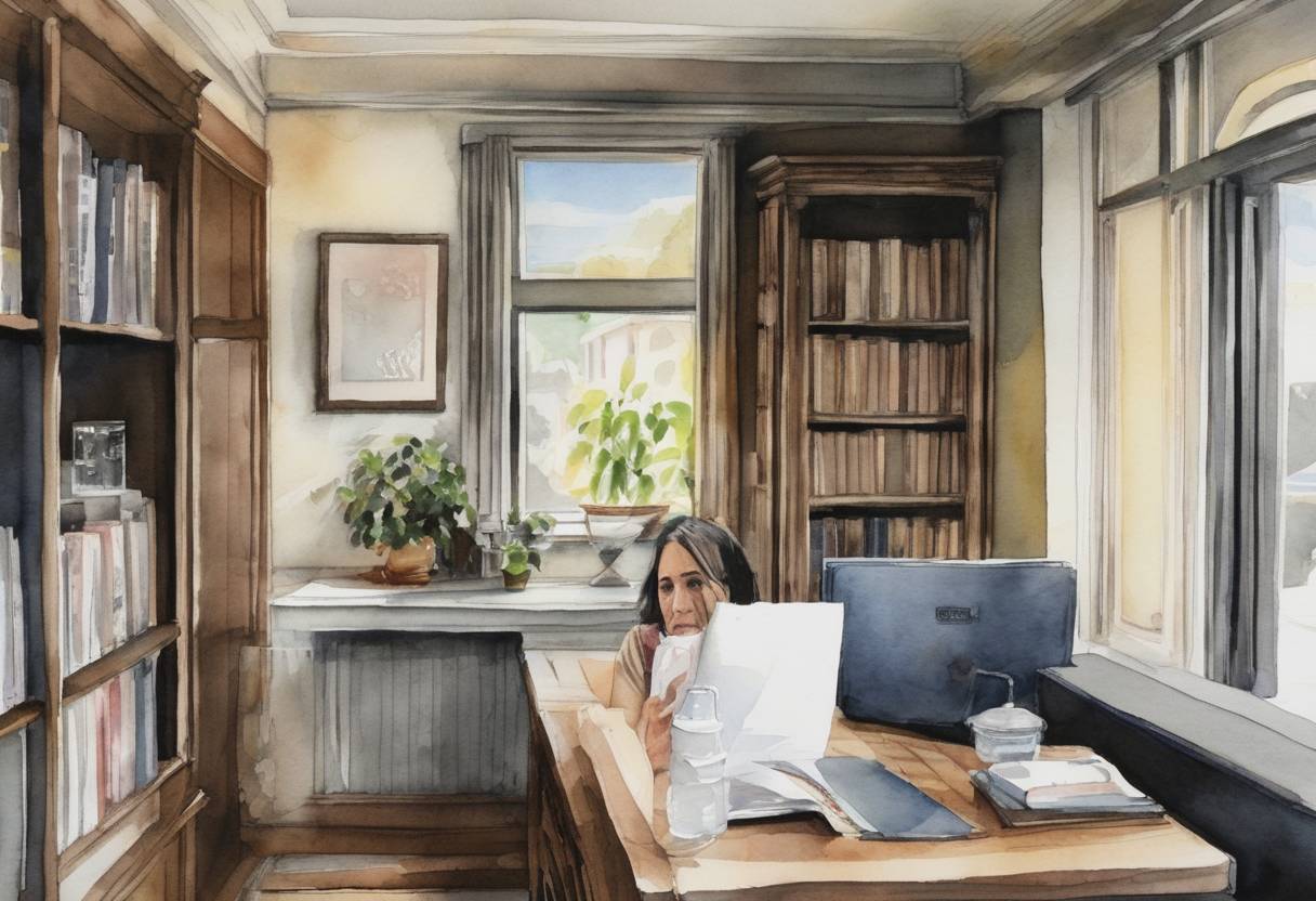 Watercolor painting based depiction of New Zealand's Prime Minister Jacinda Ardern announced the extension of lockdown measures in Auckland by an additional week due to the outbreak of the Delta variant of COVID-19. (2021)