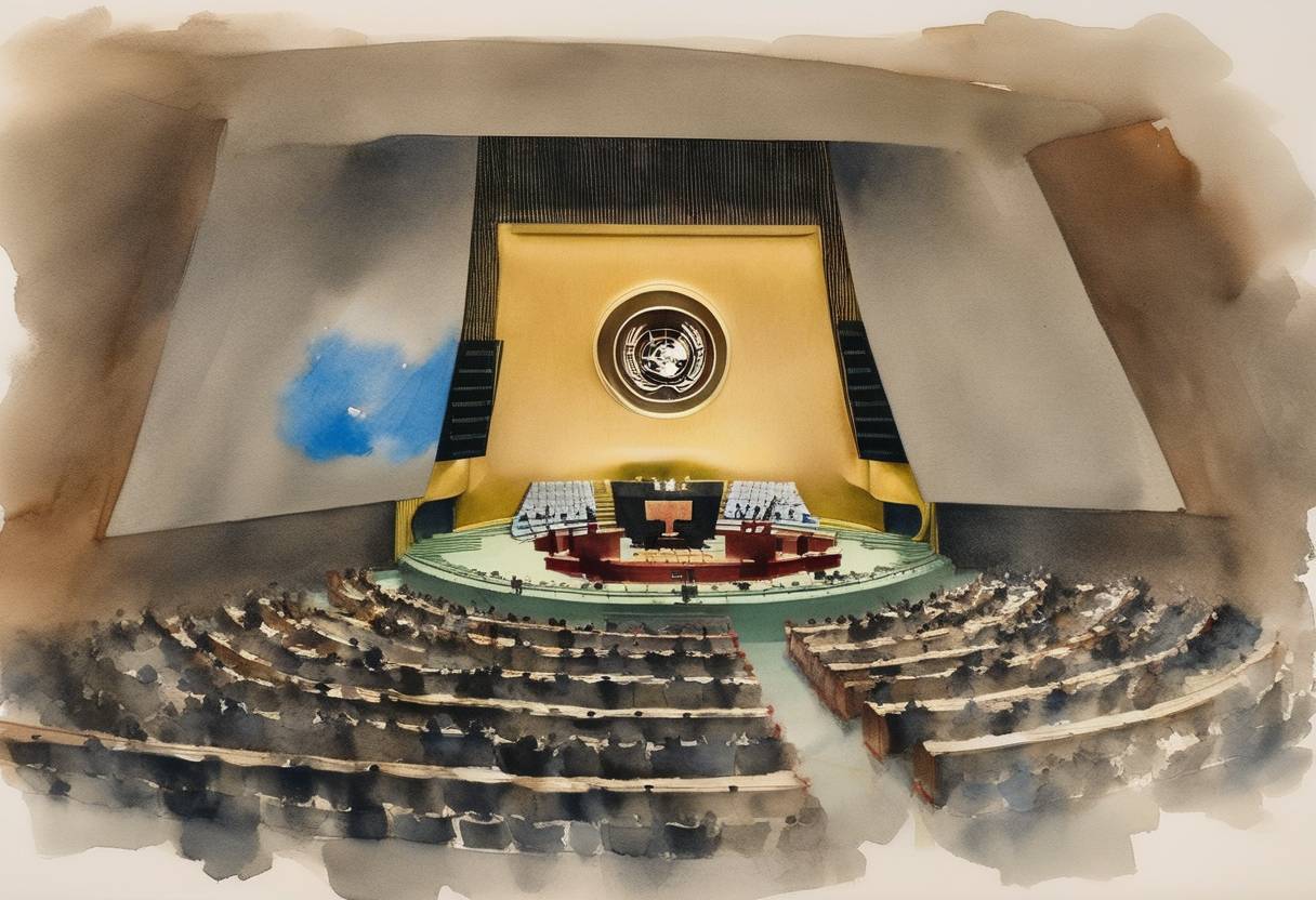 Watercolor painting based depiction of The United Nations adopted the International Convention on the Elimination of All Forms of Racial Discrimination. (1961)