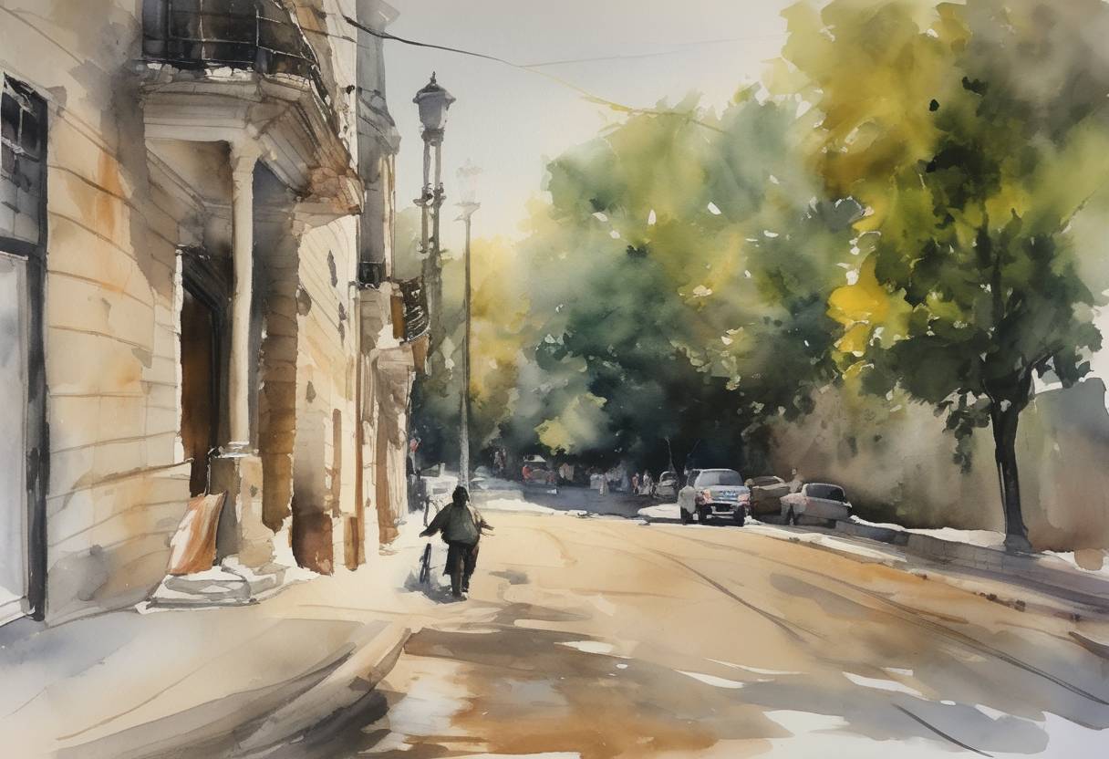 Watercolor painting based depiction of The U.S. Department of State confirms it will cut over $200 million in aid to Palestinians, citing the funds no longer aligned with American interests. (2018)