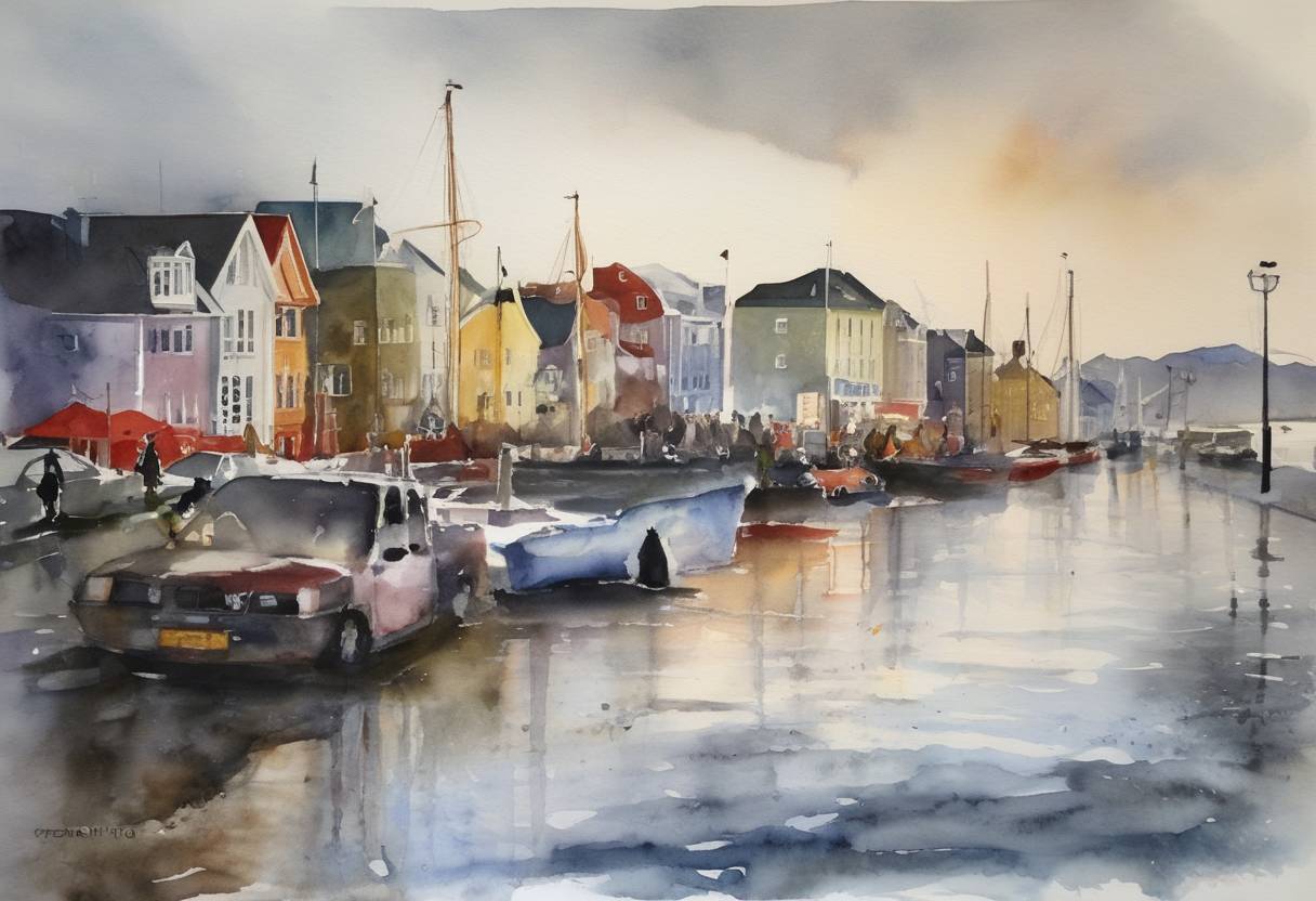 Watercolor painting based depiction of The President of Iceland, Ólafur Ragnar Grímsson, declared a state of emergency after nationwide protests against the government's handling of the financial crisis. This was part of the Icelandic financial crisis which followed the collapse of the country's banking system. (2009)