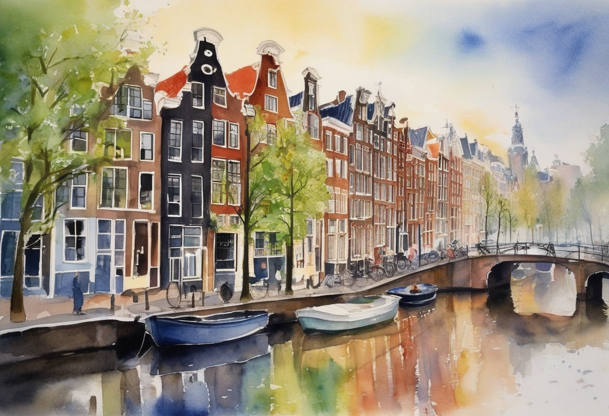 Watercolor painting based depiction of The Netherlands becomes the first country in the world to legalize same-sex marriage, allowing homosexual couples to marry and adopt children. (2001)