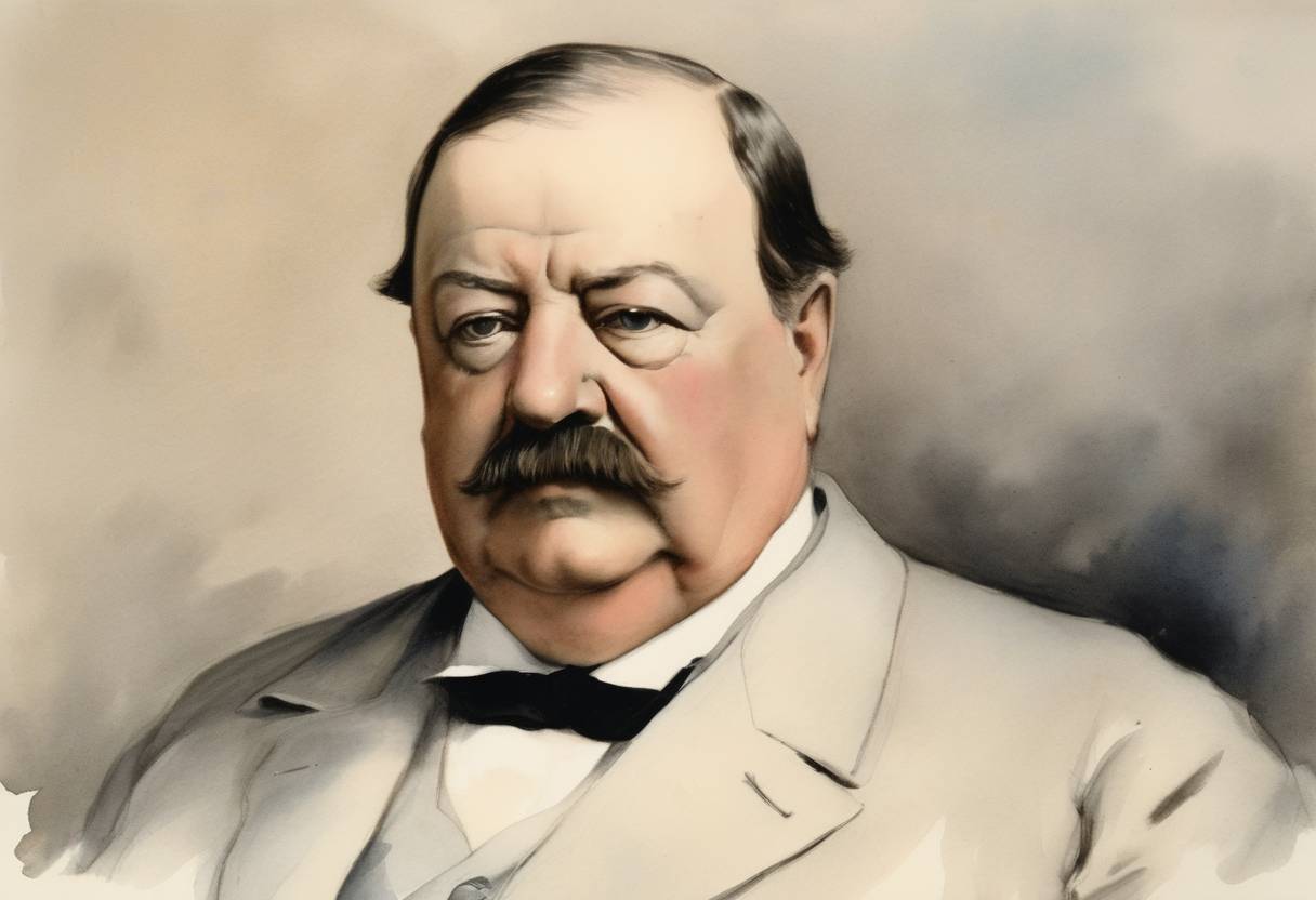 Watercolor painting based depiction of Grover Cleveland, the 22nd and 24th President of the United States, was born. (1837)