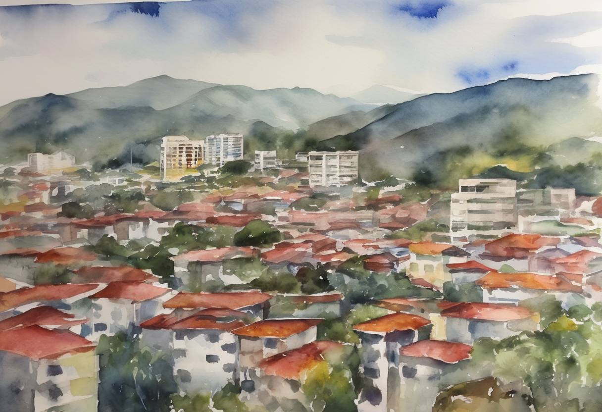 Watercolor painting based depiction of Venezuela holds presidential elections with very low turnout; Nicolás Maduro wins amid controversy and allegations of fraud. (2018)