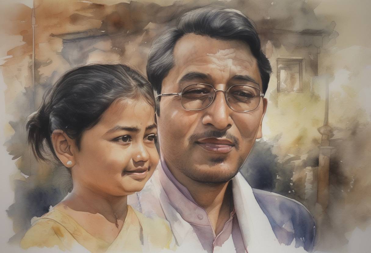 Watercolor painting based depiction of Nepal's Crown Prince Dipendra was declared king while in a coma after a shooting spree that killed his parents, King Birendra and Queen Aishwarya, along with other members of the royal family. (2001)