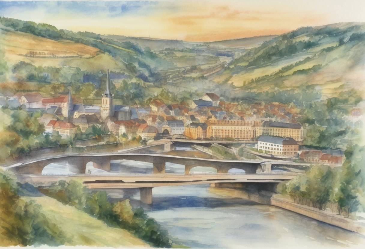 Watercolor painting based depiction of The Schengen Agreement, which abolishes border checks between participating European countries, comes into effect. (1995)