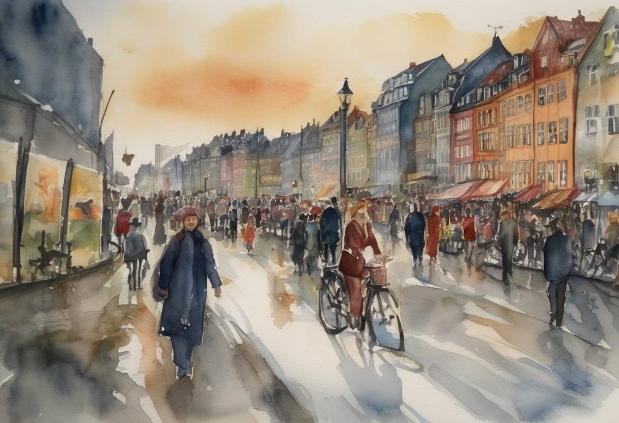 Watercolor painting based depiction of The Copenhagen Climate Change Conference (COP15) concluded with the Copenhagen Accord, which was drafted by the United States, China, India, Brazil, and South Africa. It was a significant political statement regarding climate change mitigation but fell short of legal obligations. (2009)