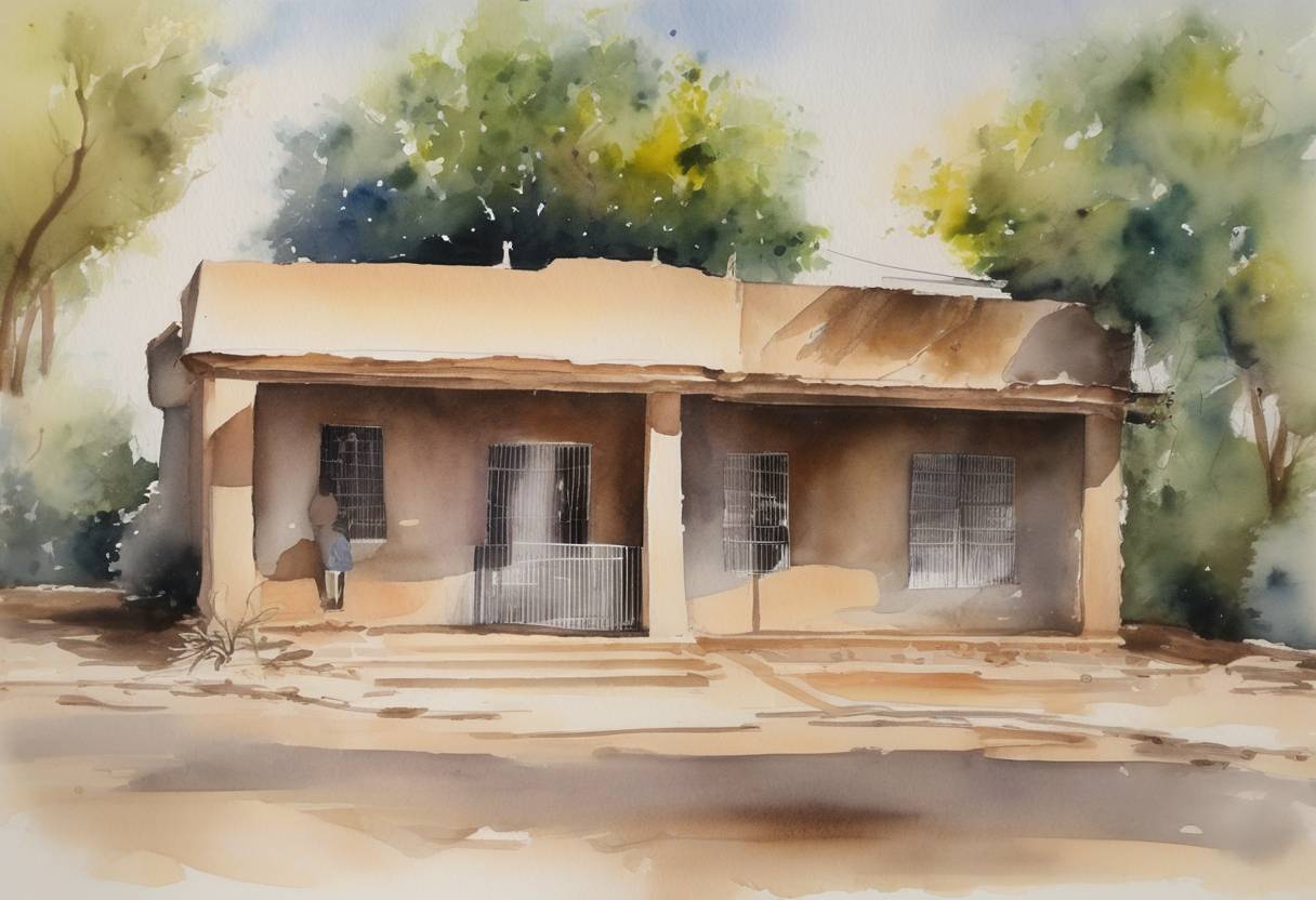 Watercolor painting based depiction of The United States reopens its embassy in Chad over five years after it had been closed due to terrorist threats against American interests. (2017)