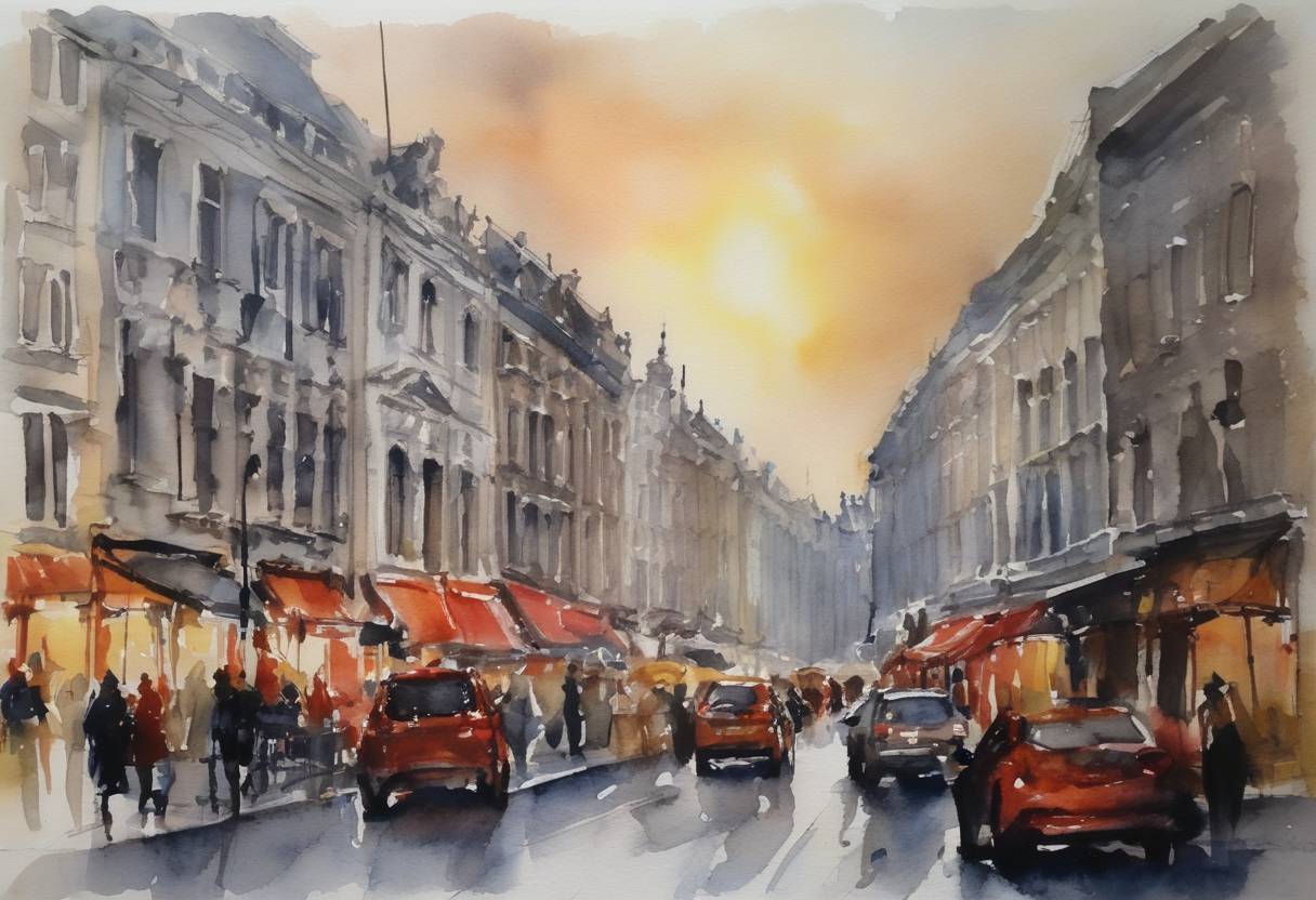 Watercolor painting based depiction of The Eurozone announced its largest financial rescue package at the time, worth €110 billion, agreed upon to bail out Greece during its unprecedented debt crisis. (2010)
