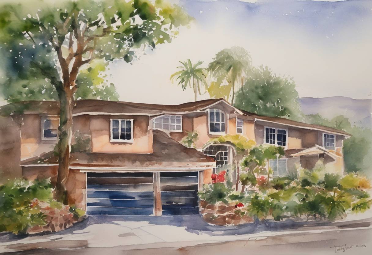 Watercolor painting based depiction of After a constitutional amendment, Johnny Carson made his final appearance as host of 'The Tonight Show Starring Johnny Carson.' (1992)