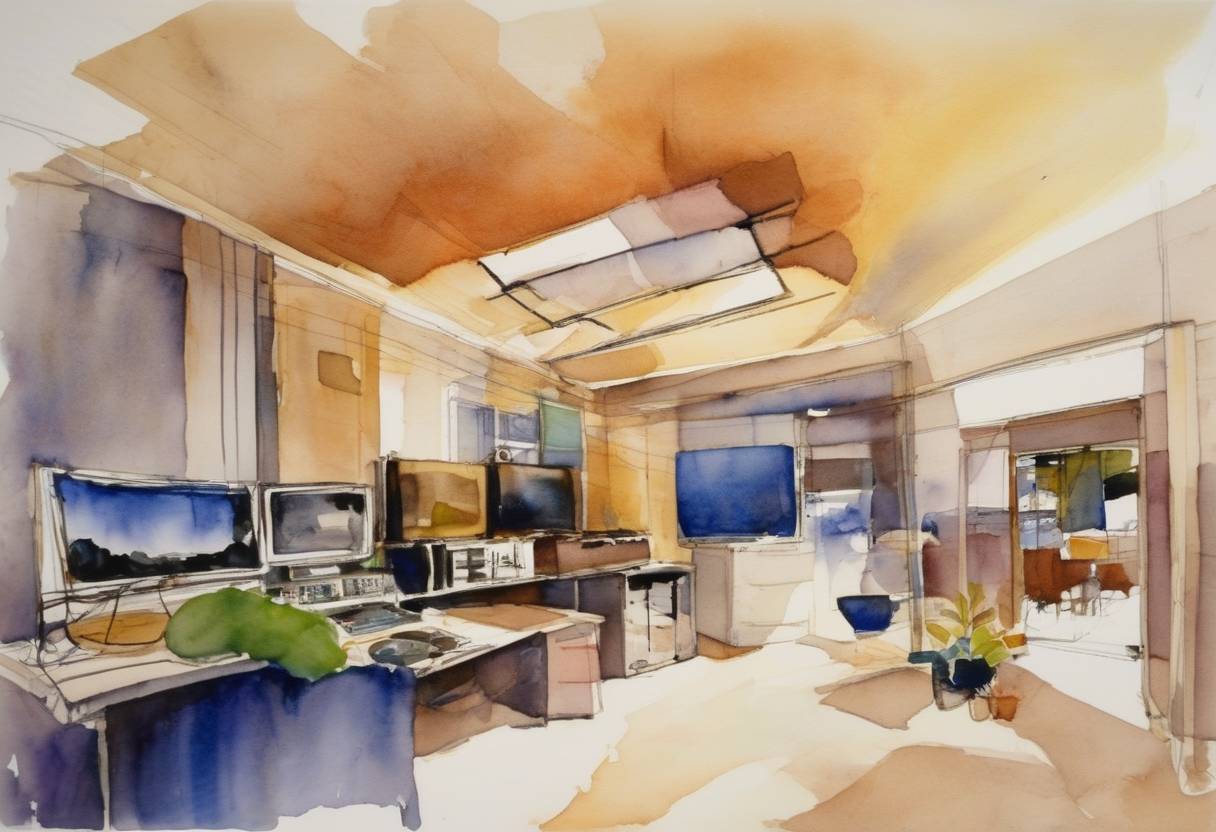 Watercolor painting based depiction of The new Australian radio network, Nova 96.9, begins broadcasting. (2000)