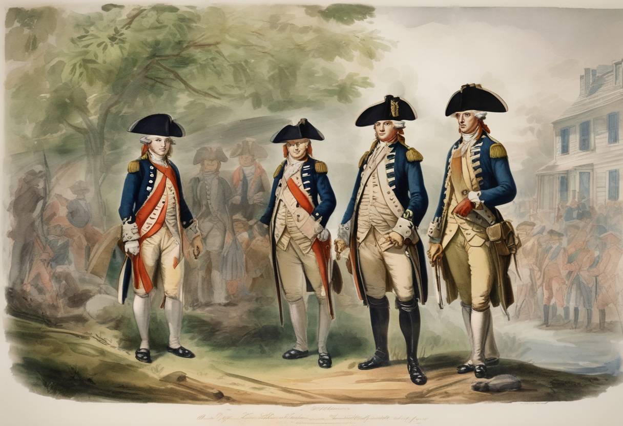 Watercolor painting based depiction of The Continental Army is established by the Continental Congress, marking the birth of the United States Army. (1775)