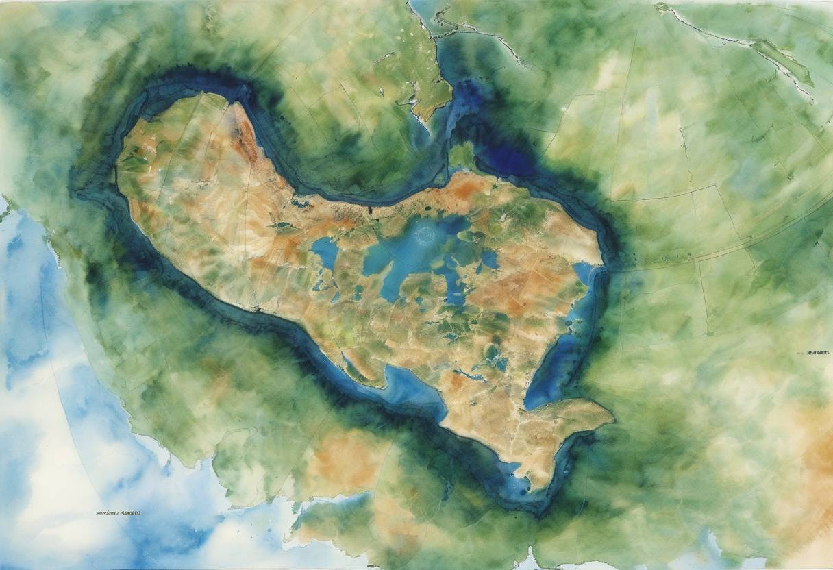 Watercolor painting based depiction of Eumetsat, the European Organisation for the Exploitation of Meteorological Satellites, launched the MetOp-A, the first of its new generation of polar-orbiting meteorological satellites, designed to improve climate research and weather forecasting. (2000)