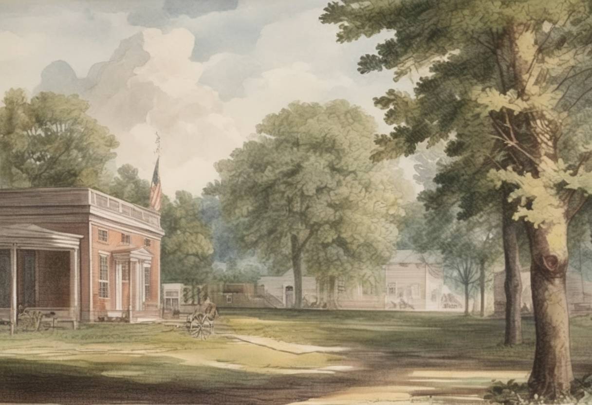 Watercolor painting based depiction of Indiana is admitted as the 19th U.S. state. (1816)