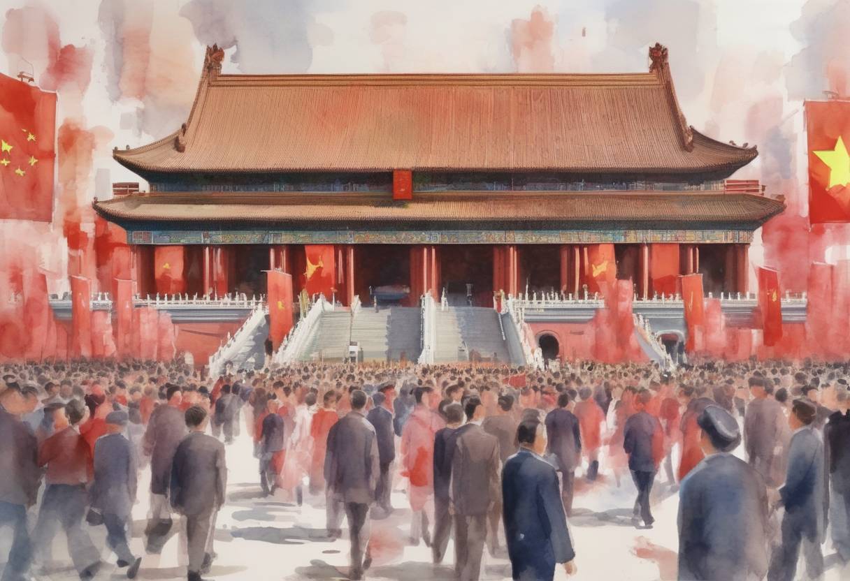 Watercolor painting based depiction of China celebrated the 100th anniversary of the founding of the Chinese Communist Party, with major events and speeches highlighting its achievements. (2021)