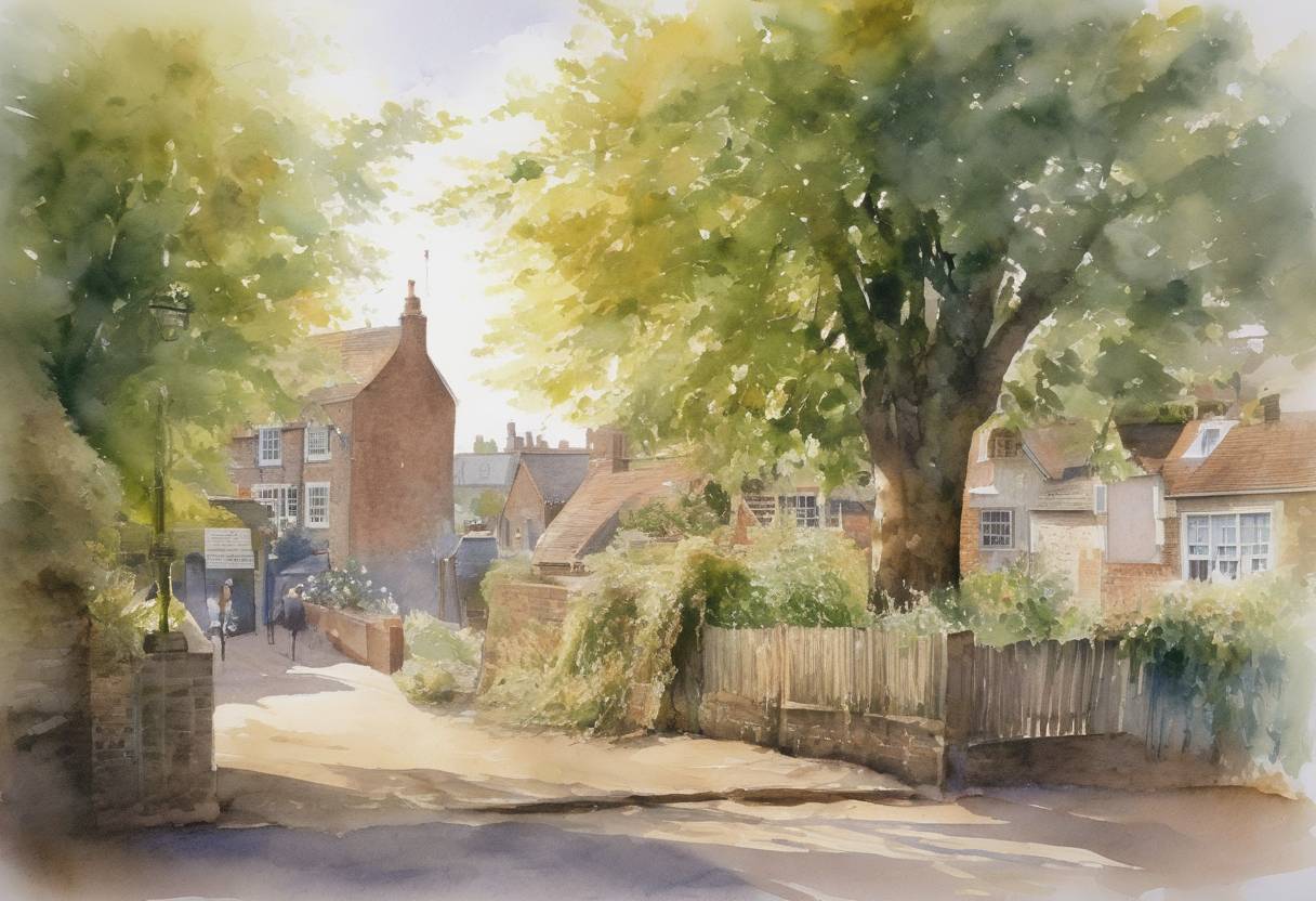 Watercolor painting based depiction of The United Kingdom experienced its highest recorded temperature at 38.5°C (101.3°F) in Faversham, Kent, during a European heatwave. (2003)