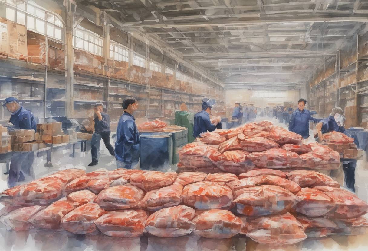 Watercolor painting based depiction of The United States imposed tariffs on $34 billion worth of Chinese goods, marking the beginning of a trade war between the two largest economies in the world. (2018)