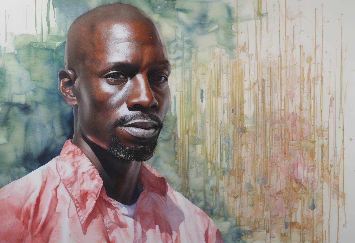 Watercolor painting based depiction of Thomas Eric Duncan, the first person diagnosed with Ebola in the United States, dies in Dallas, Texas, highlighting the global Ebola outbreak. (2014)