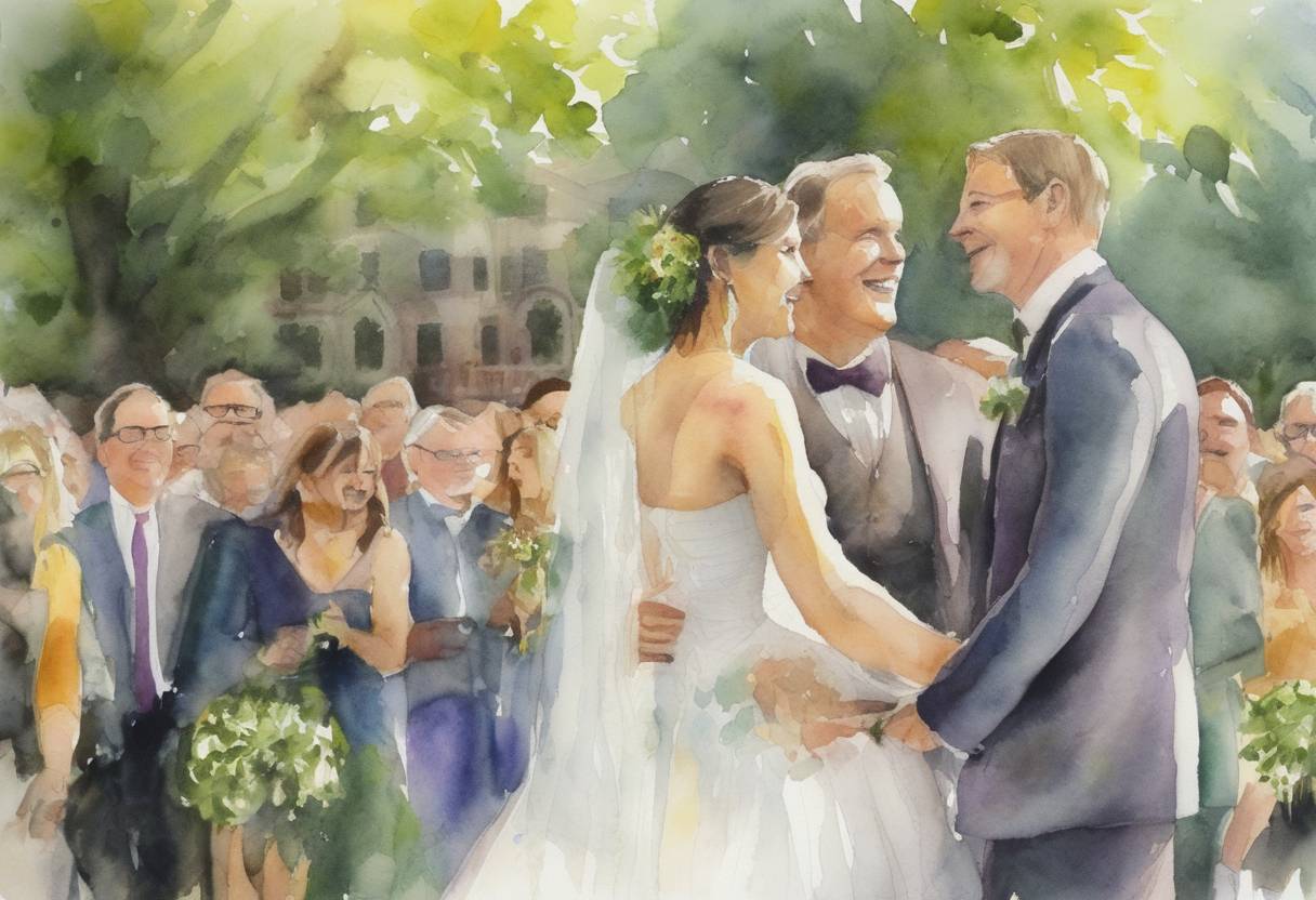 Watercolor painting based depiction of The 2000 Vermont Civil Union Law goes into effect, allowing same-sex couples to obtain civil unions, which grant them the same benefits, protections, and responsibilities under Vermont law as spouses in a marriage. (2000)