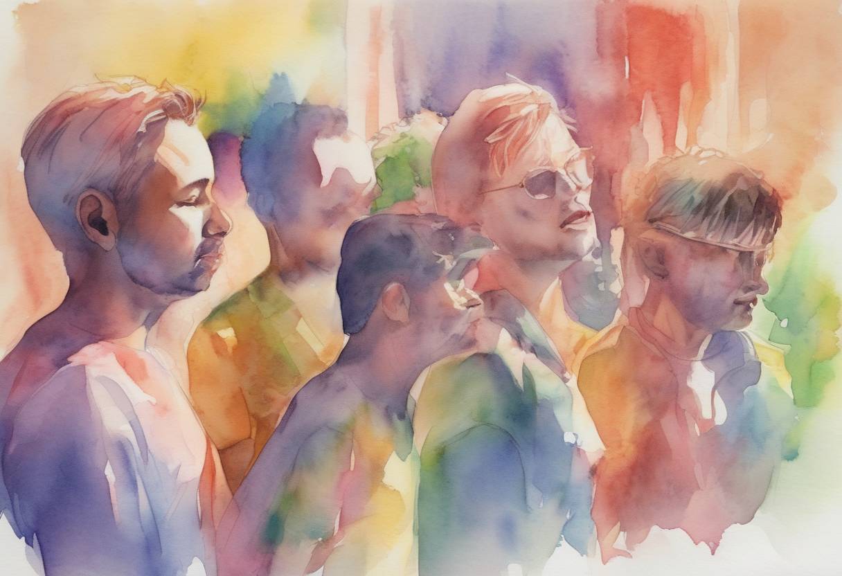 Watercolor painting based depiction of The International Day Against Homophobia, Transphobia, and Biphobia was celebrated globally, raising awareness of LGBT rights violations and stimulating interest in LGBT rights work worldwide. (2014)