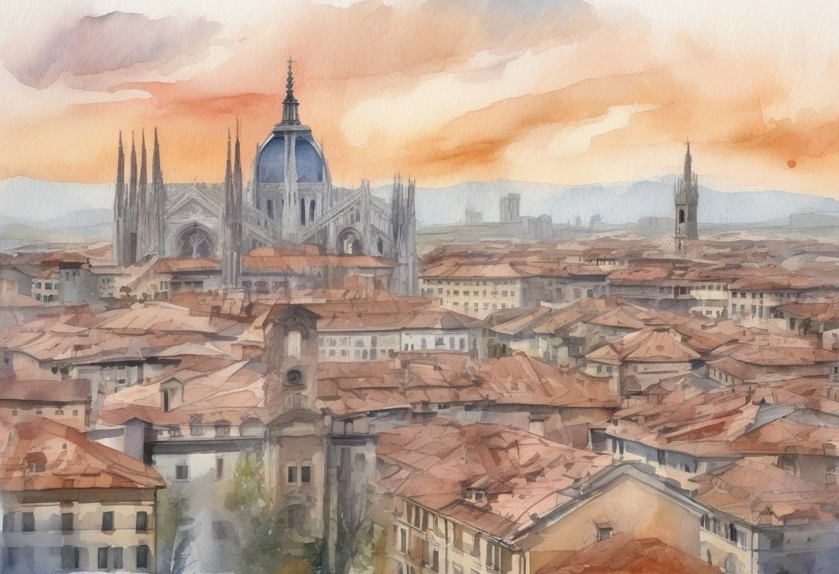 Watercolor painting based depiction of Italy placed the entire Lombardy region and 14 other provinces under quarantine in an effort to contain the COVID-19 outbreak, marking one of the first major lockdowns in Europe. (2020)