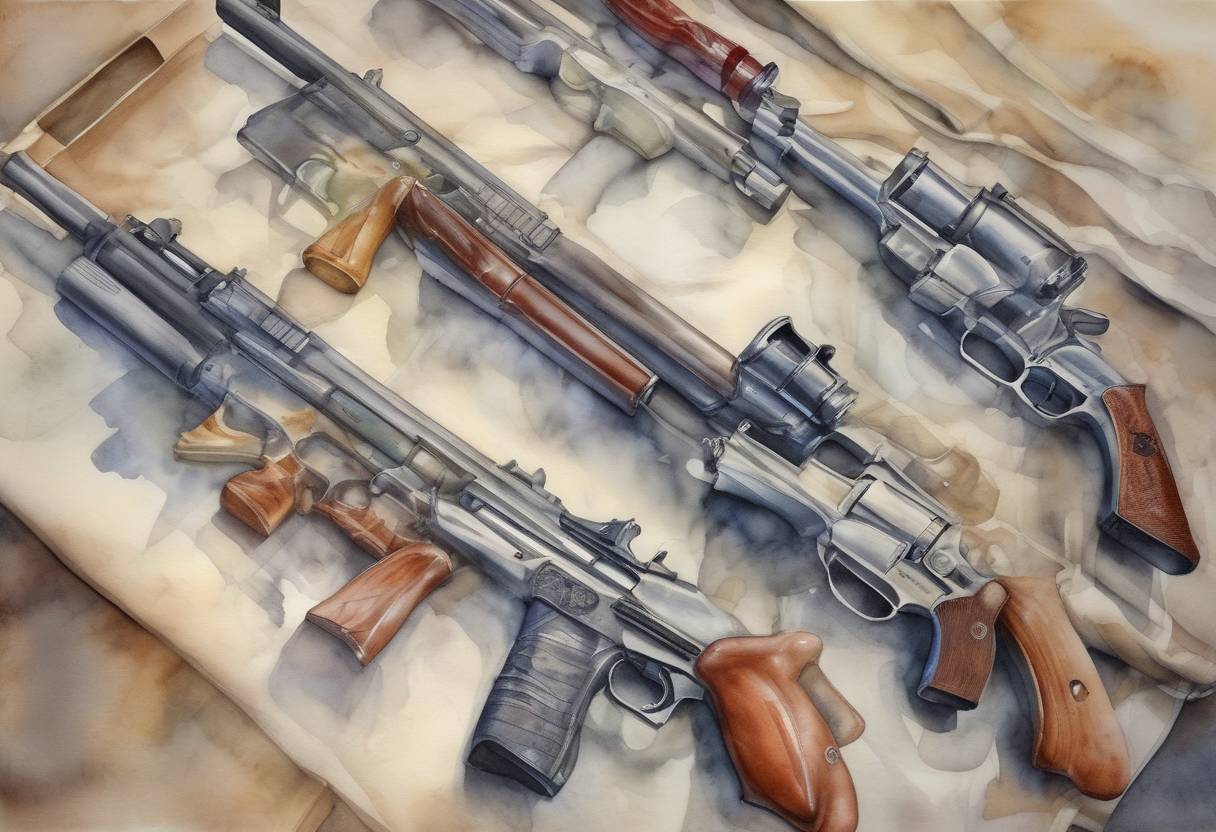 Watercolor painting based depiction of The U.S. Supreme Court ruled in District of Columbia v. Heller that the Second Amendment protects an individual's right to possess a firearm for lawful purposes, such as self-defense within the home. (2008)