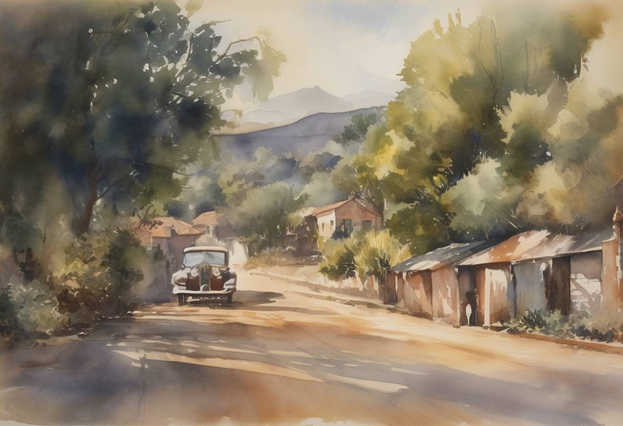 Watercolor painting based depiction of South Africa implemented the Prohibition of Mixed Marriages Act, one of the first pieces of apartheid legislation designed to enforce racial segregation. (1949)