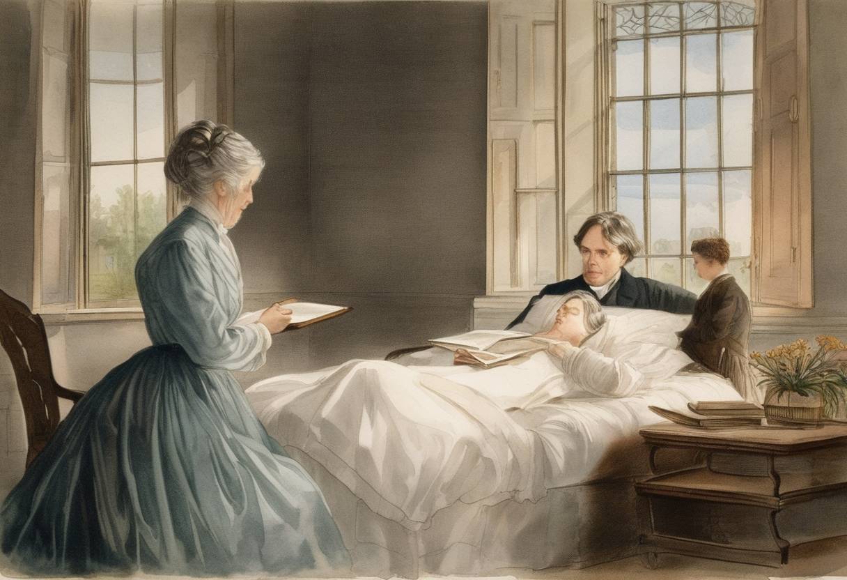 Watercolor painting based depiction of Elizabeth Blackwell is awarded her MD by the Geneva Medical College in New York, becoming the first woman in the United States to obtain a medical degree. (1849)