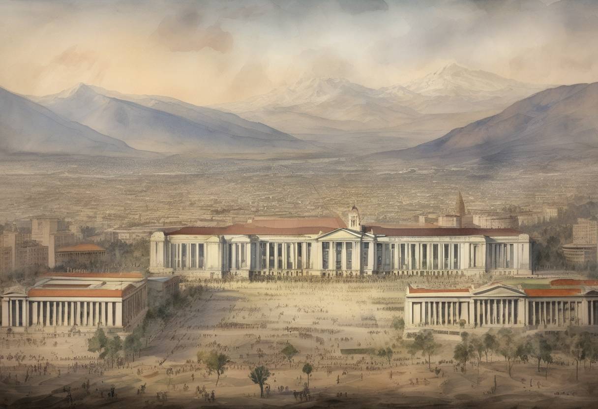 Watercolor painting based depiction of Chile formally declares its independence from Spain, solidifying its status as a sovereign nation. (1818)