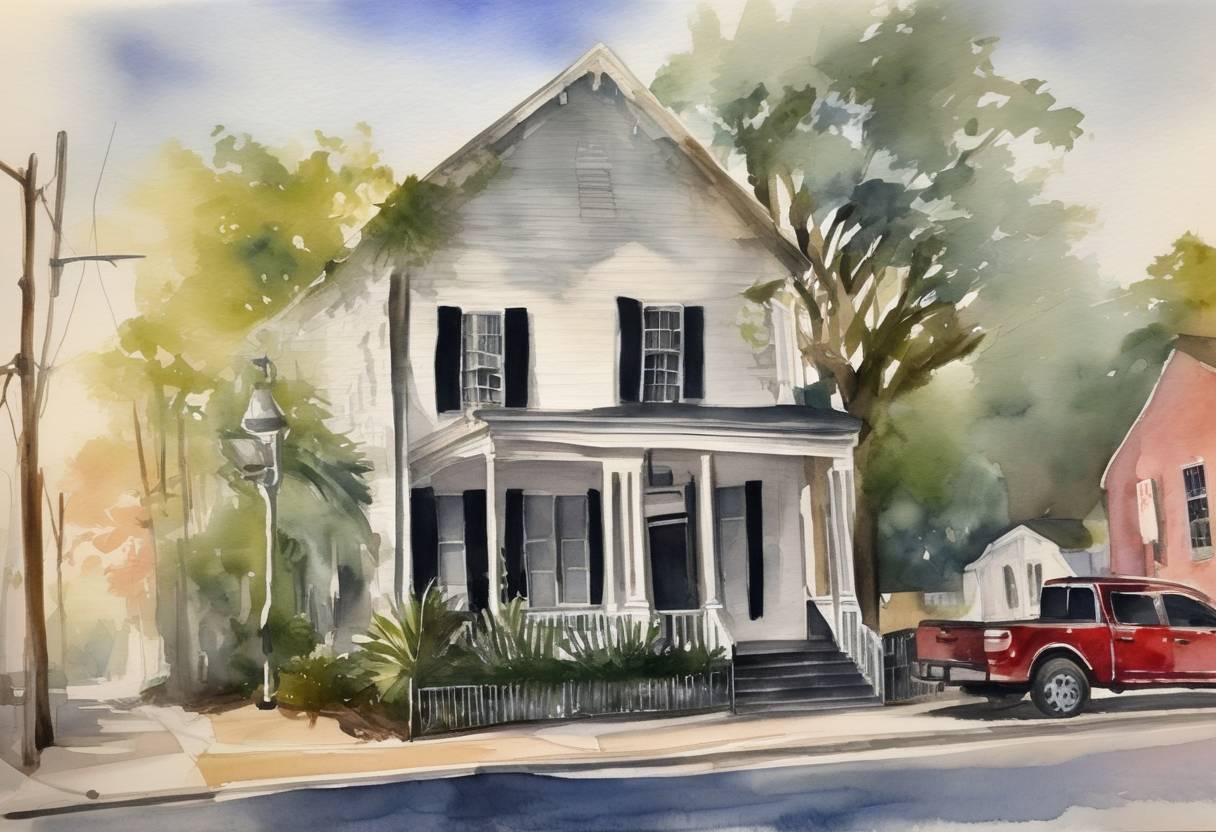 Watercolor painting based depiction of A mass shooting occurred in the city of Charleston, South Carolina, in which a gunman killed nine people at the Emanuel African Methodist Episcopal Church during a Bible study session. (2015)