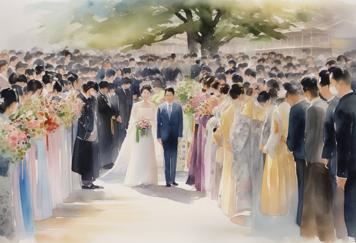 Watercolor painting based depiction of Japan conducted a formal ceremony to mark the beginning of the reign of Crown Prince Akishino as the new heir to the nation's throne, further solidifying the line of succession. (2022)