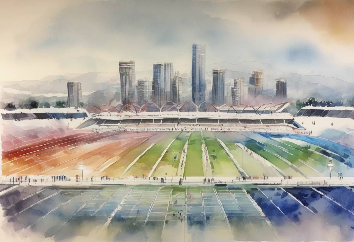 Watercolor painting based depiction of The International Olympic Committee announced that Pyeongchang, South Korea, would host the 2018 Winter Olympics, marking the first time the country would host the Winter Games. (2011)