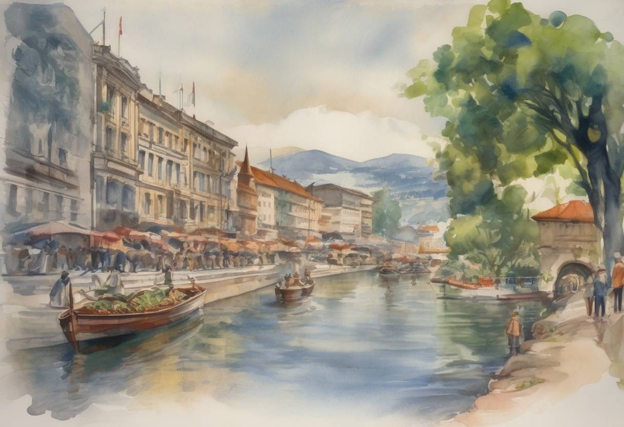 Watercolor painting based depiction of The League of Nations places economic sanctions on Italy following its invasion of Ethiopia, marking a significant moment in international diplomacy. (1935)