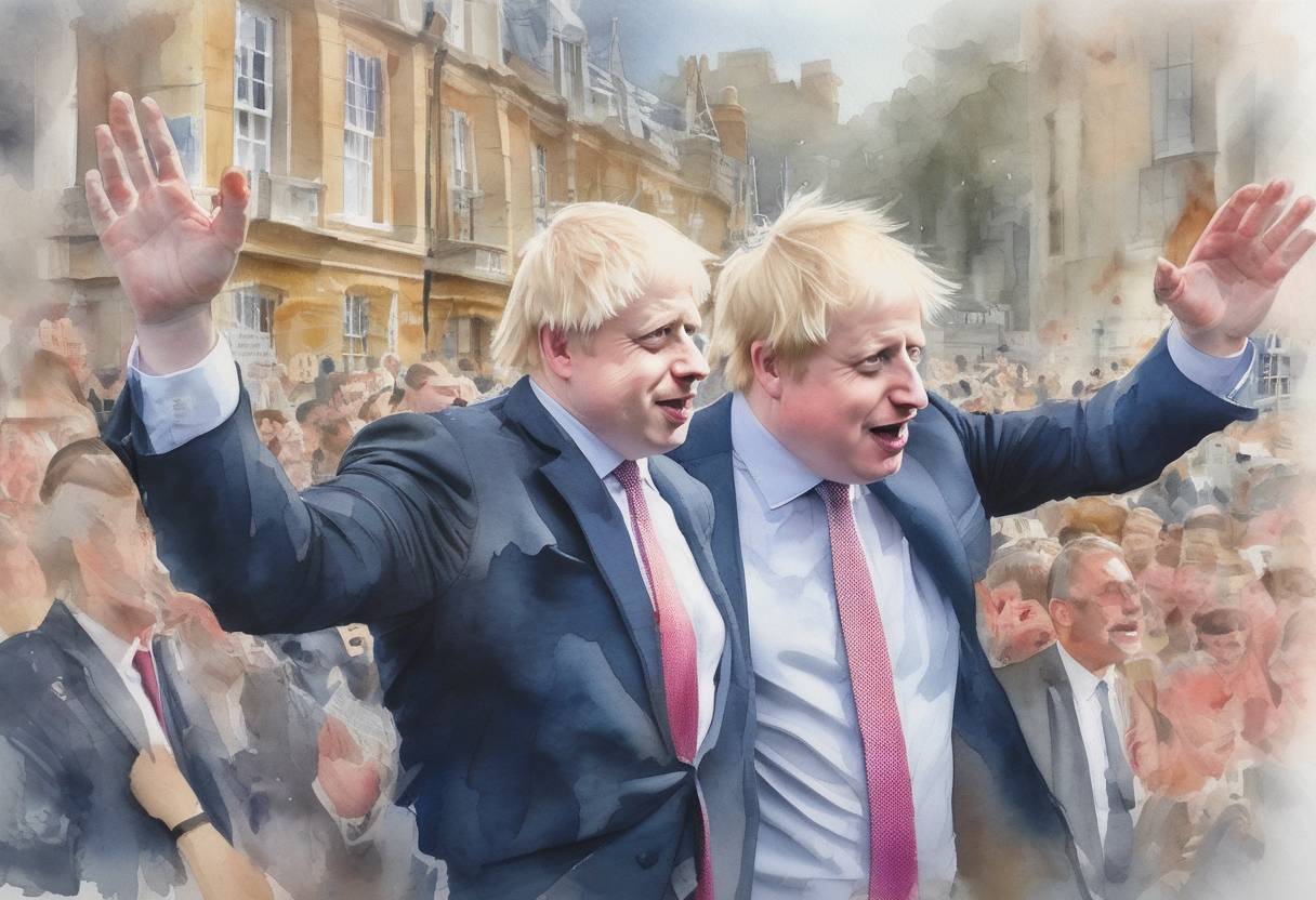 Watercolor painting based depiction of Boris Johnson officially became the Prime Minister of the United Kingdom, succeeding Theresa May. His leadership marked a new phase in the Brexit negotiations and British politics. (2019)