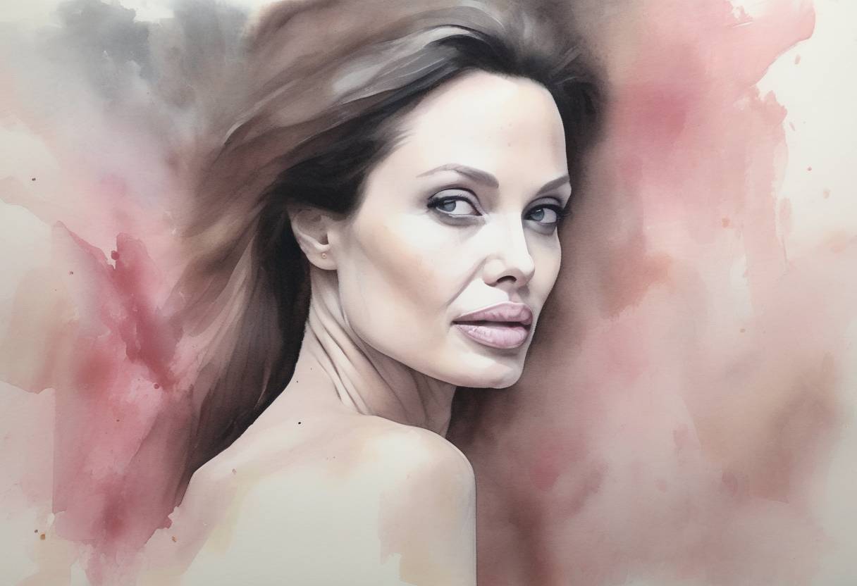 Watercolor painting based depiction of Angelina Jolie revealed she underwent a preventive double mastectomy after discovering she carried a gene that increased her risk of developing breast cancer. (2013)