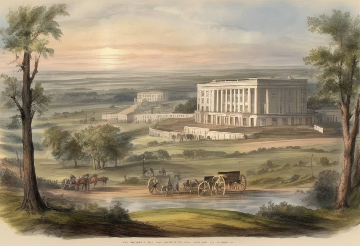 Watercolor painting based depiction of Kansas was admitted to the Union as the 34th U.S. state. (1861)