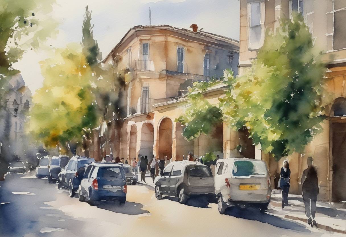 Watercolor painting based depiction of The European Union approved a $2.1 billion aid package for Greece to help boost its economy after the COVID-19 pandemic. (2022)