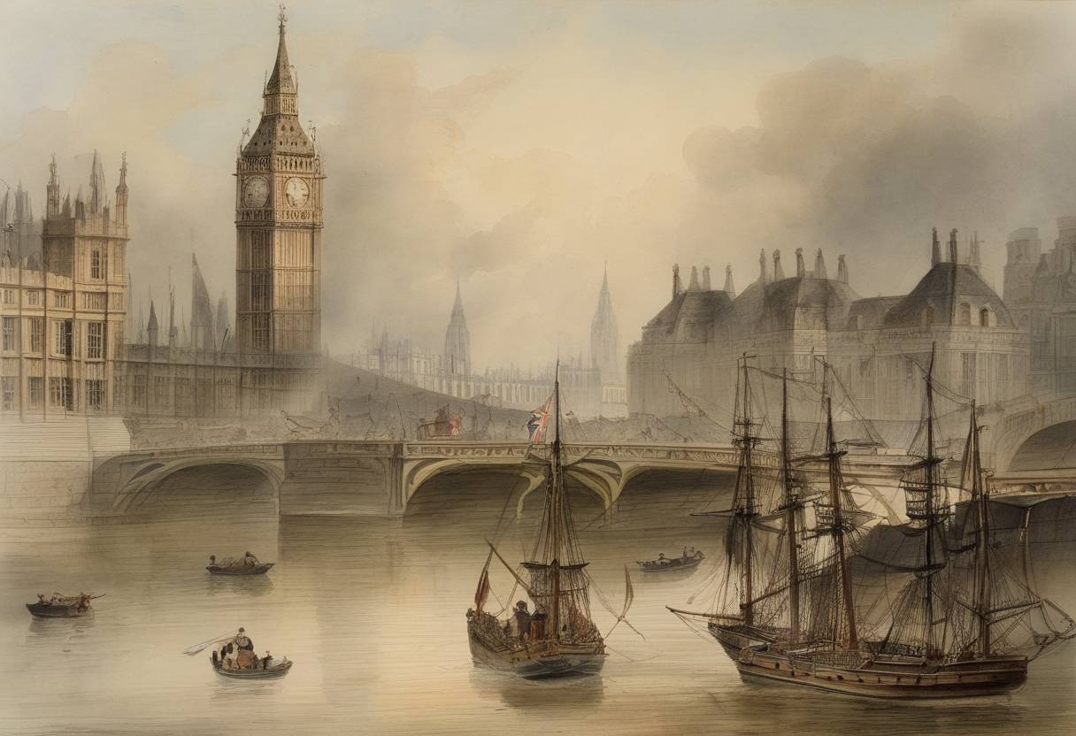 Watercolor painting based depiction of The Times, a leading newspaper in the United Kingdom, was first published. (1788)