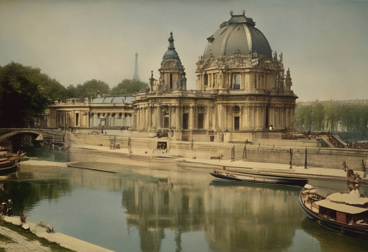 Watercolor painting based depiction of Auguste and Louis Lumière, considered among the earliest filmmakers in history, patent their color photography process, which they called Autochrome Lumière. (1898)