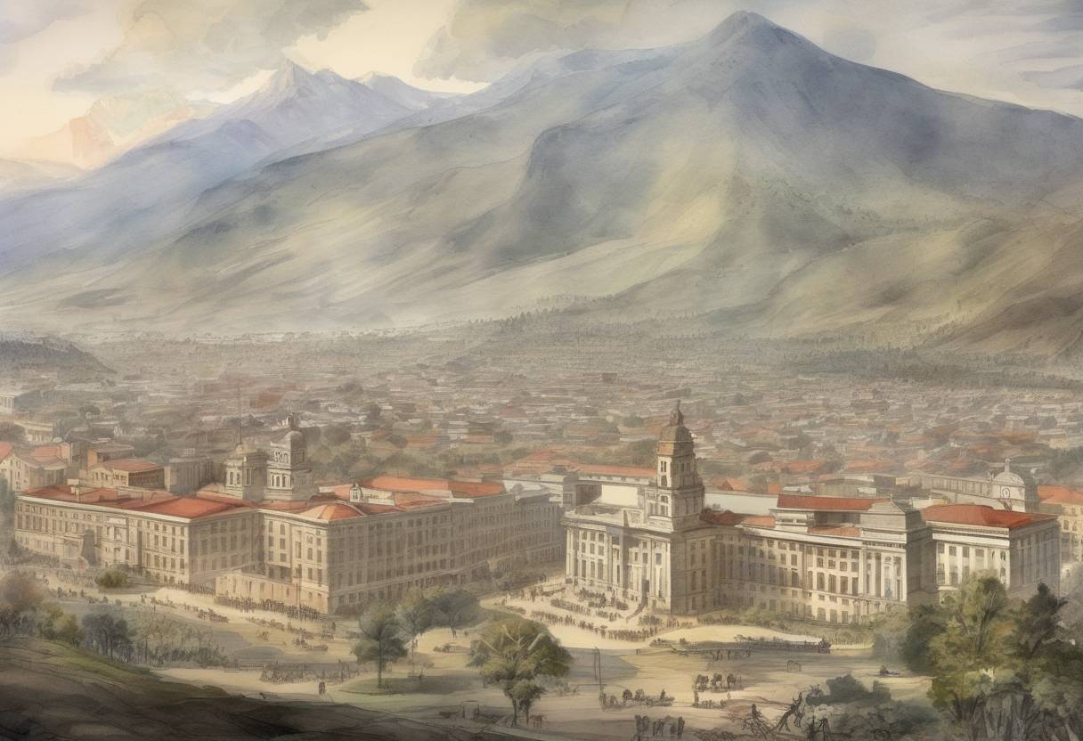 Watercolor painting based depiction of Chile declares its independence from Spain, marking the beginning of the Chilean War of Independence. (1810)