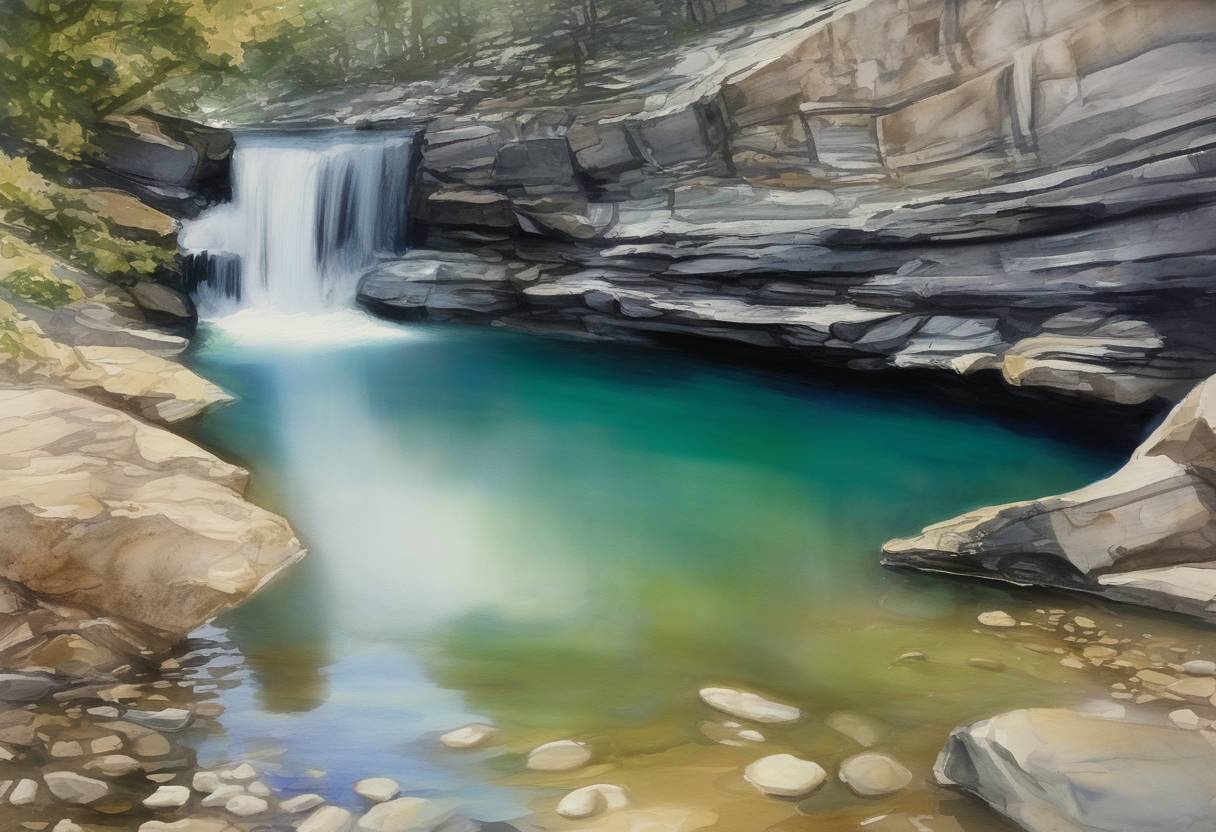 Watercolor painting based depiction of The United States Government formally issued a set of guidelines called the Clean Water Rule which was intended to clarify water regulations under the Clean Water Act. (2015)