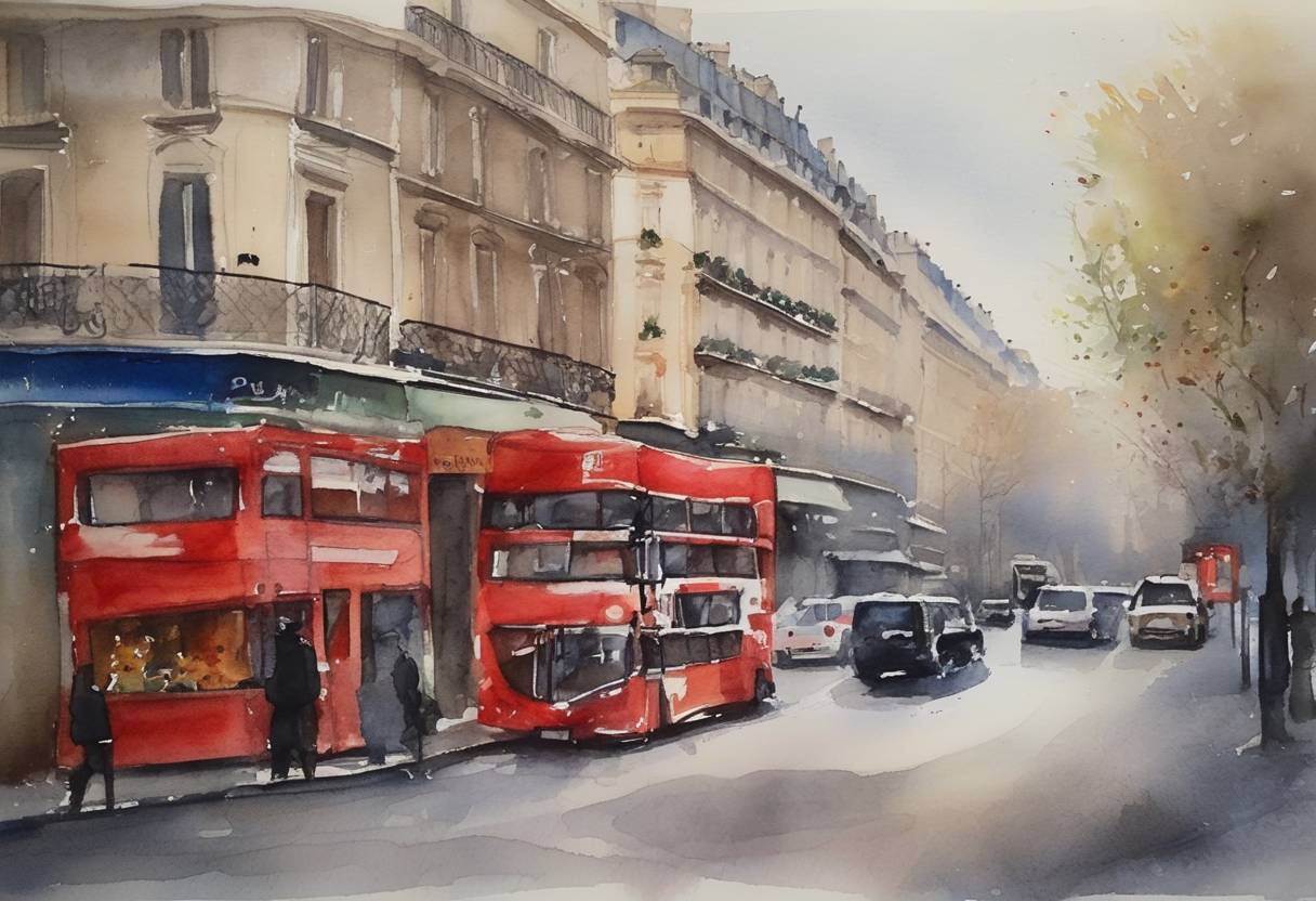 Watercolor painting based depiction of State of emergency declared in France following the Paris terrorist attacks on November 13, marking a significant security shift. (2015)