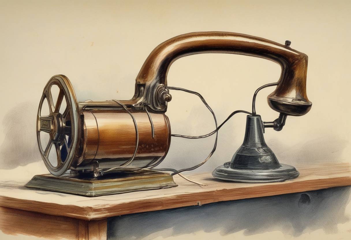 Watercolor painting based depiction of The electric iron was patented by Henry W. Seely in New York City. (1882)