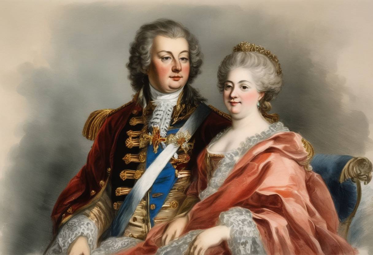 Watercolor painting based depiction of Frederick I of Prussia, the first King in Prussia, dies and is succeeded by his son Frederick William I. (1713)